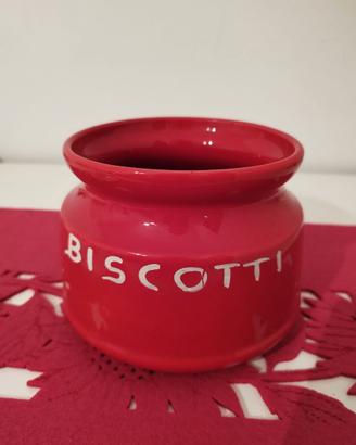 Biscottiera in Ceramica Rosso Vintage