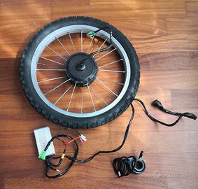 Cerchione bici 16 con motore elettrica 24 volt
