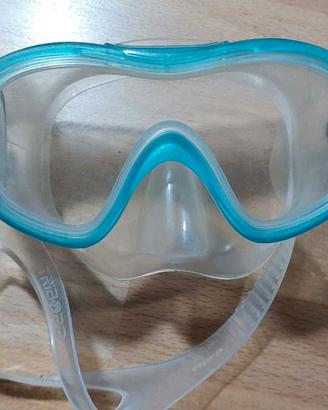 Maschera sub snorkeling silicone trasparente