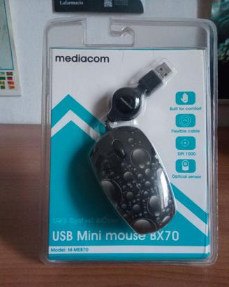Mediacom M-MEB70 USB 2.0 mouse mini optical nuovo