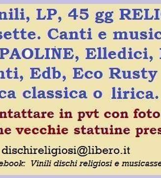 Figuranti presepe dischi religiosi canti cassette