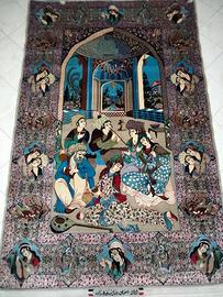 Tappeto persiano isfahan lana e seta