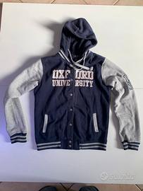 Felpa Oxford University blu e grigia taglia XL bam