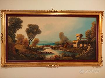 Grande Paesaggio Romantico – Olio su Tela firmato 