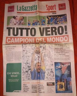CAMPIONI DEL MONDO GAZZETTA DELLO SPORT 10/07/2006