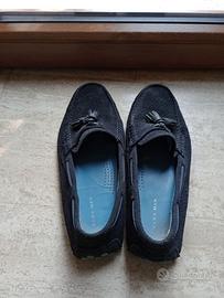 Mocassini Zara Man Pelle Scamosciata Blu