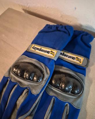 Guanti Moto/Motocross Blu e Grigi con Protezioni