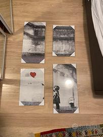 set di quadri stampa bansky