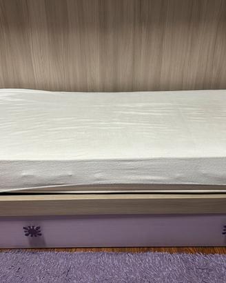 letto singolo con secondo letto estraibile