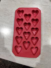 Stampo silicone cuori rosso