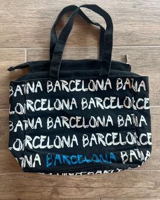 Tote Bag Robin Ruth Barcelona Nera Cotone