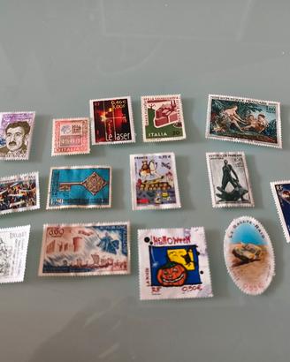 stock francobolli italiani e francesi