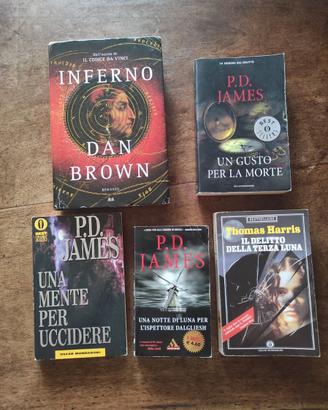 n.5 libri thriller/poliziesco/giallo