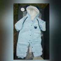 Tutina invernale 80 cm cappuccio orecchie orsetto