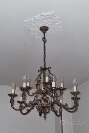 Lampadario classico bronzato