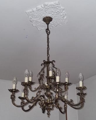 Lampadario classico bronzato