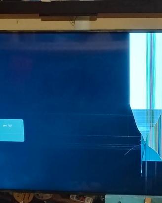 televisore schermo parzialmente rotto