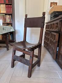 4 Sedie in stile spagnolo antico