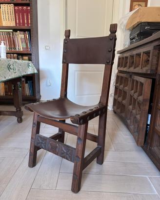4 Sedie in stile spagnolo antico
