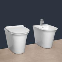 Sanitari filomuro senza brida con copriwc slim