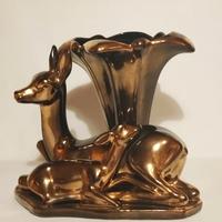 Vaso con cerbiatti ceramica Coronetti Cunardo