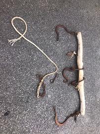 Giogo buoi cavalli completo porta secchi antico