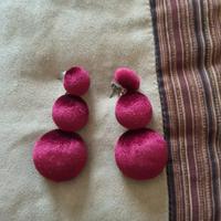 orecchini in velluto fucsia zara