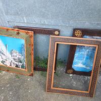 4 cornici intarsiate in legno