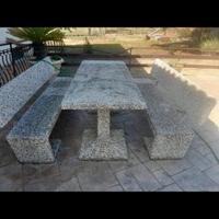 tavolo panchine in pietra 