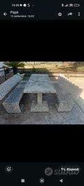 tavolo panchine in pietra 
