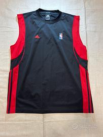 Canotta Adidas NBA nera e rossa basket