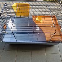 Gabbia per coniglio + fieno + lettiera vegetale+ d