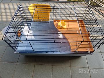 Gabbia per coniglio + fieno + lettiera vegetale+ d