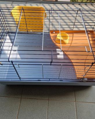 Gabbia per coniglio + fieno + lettiera vegetale+ d