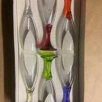 Sei flùte diversi colori gambo lavorato