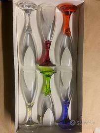 Sei flùte diversi colori gambo lavorato