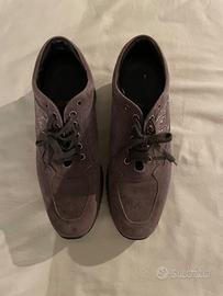 Scarpe Hogan Interactive grigie con logo strass