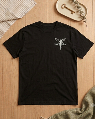T-shirt Nera Grafica Streetwear Los Angeles – Stil