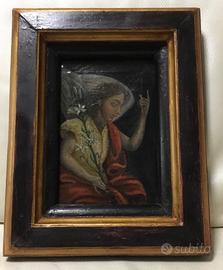 Antico dipinto olio  “ Arcangelo Gabriele” 600