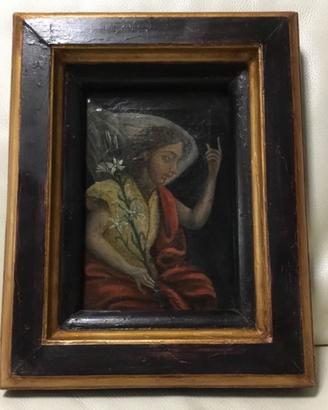 Antico dipinto olio  “ Arcangelo Gabriele” 600