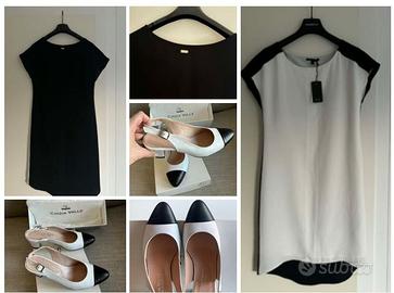 VESTITO ABITO ARMANI + SCARPE TACCO BASSO IN PELLE