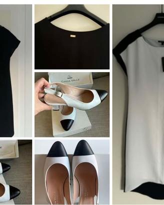 VESTITO ABITO ARMANI + SCARPE TACCO BASSO IN PELLE
