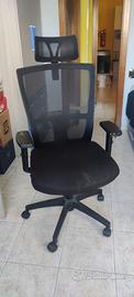 Poltrona ergonomica  per computer, scrivania nera