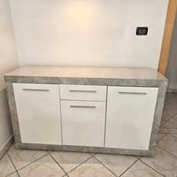 Madia Moderna 3 Ante e Cassetti – Grigio e Bianco 