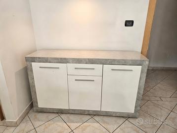 Madia Moderna 3 Ante e Cassetti – Grigio e Bianco 