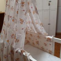 Culla bimbo in legno bianca artigianale