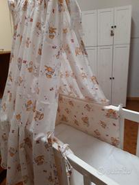 Culla bimbo in legno bianca artigianale