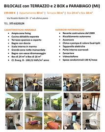 Bilocale su due livelli con terrazzo e 2 box auto