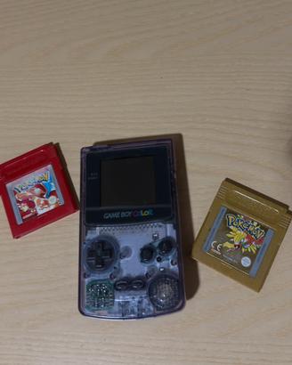 GAME BOY COLOR Atomic Purple + Pokémon Rosso e Oro