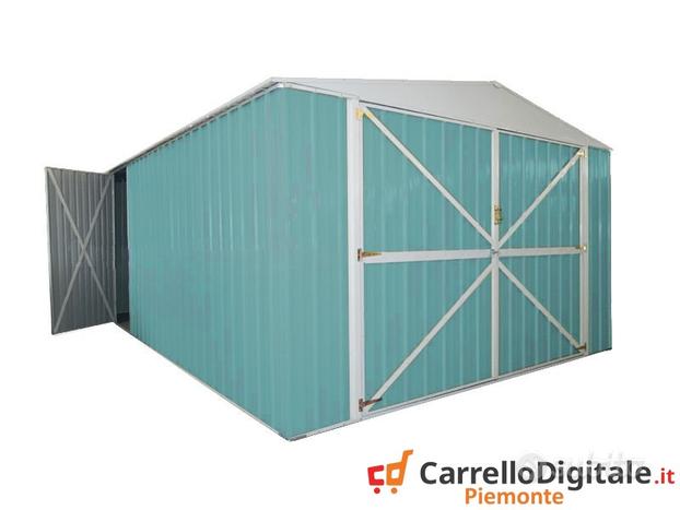 Box acciaio garage lamiera 360x600 azzurro usato  Cuneo